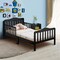 Classic Design Kids Wood Bed Frame with Two Side Safety Guardrails